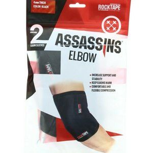 NEW RockTape Assassins Elbow Support Sleeves for Weightlifting  XXL  4mm  Black